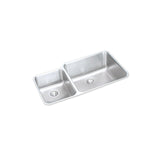 Elkay Lustertone Classic 35" Undermount Stainless Steel Kitchen Sink Kit, 40/60 Double Bowl, Lustrous Satin, 18 Gauge, ELUH3520LDBG