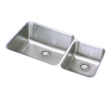 Elkay Lustertone Classic 35" Undermount Stainless Steel Kitchen Sink Kit, 60/40 Double Bowl, Lustrous Satin, 18 Gauge, ELUH3520RDBG