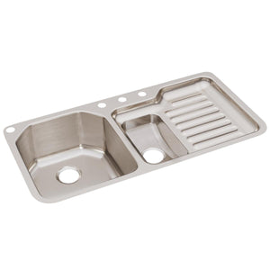Alternate Image for Elkay Lustertone Classic 42" Undermount Stainless Steel Kitchen Sink, 40/60 Double Bowl, Lustrous Satin, 18 Gauge, ELUH4221L