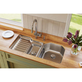 Elkay Lustertone Classic 42" Undermount Stainless Steel Kitchen Sink, 60/40 Double Bowl, Lustrous Satin, 18 Gauge, ELUH4221R