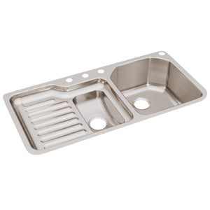 Alternate Image for Elkay Lustertone Classic 42" Undermount Stainless Steel Kitchen Sink, 60/40 Double Bowl, Lustrous Satin, 18 Gauge, ELUH4221R