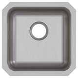 Elkay Lustertone Classic 17" Undermount Stainless Steel ADA Kitchen Sink, Lustrous Satin, 18 Gauge, ELUHAD141455