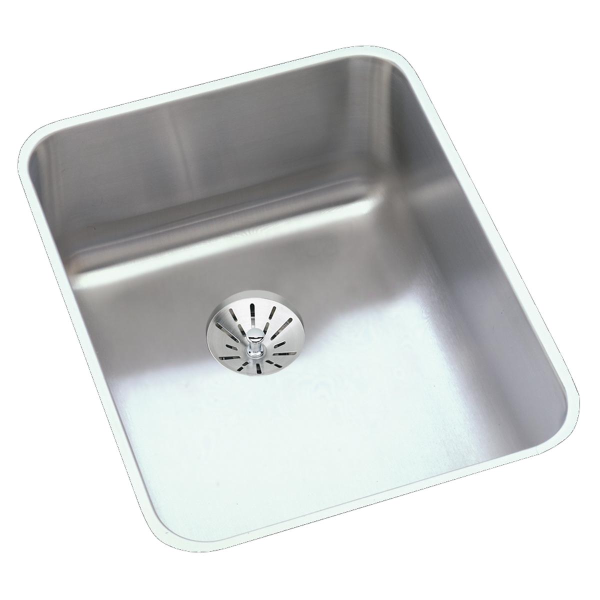 Elkay Lustertone Classic 17" Undermount Stainless Steel ADA Kitchen Sink, Lustrous Satin, 18 Gauge, ELUHAD141855PD