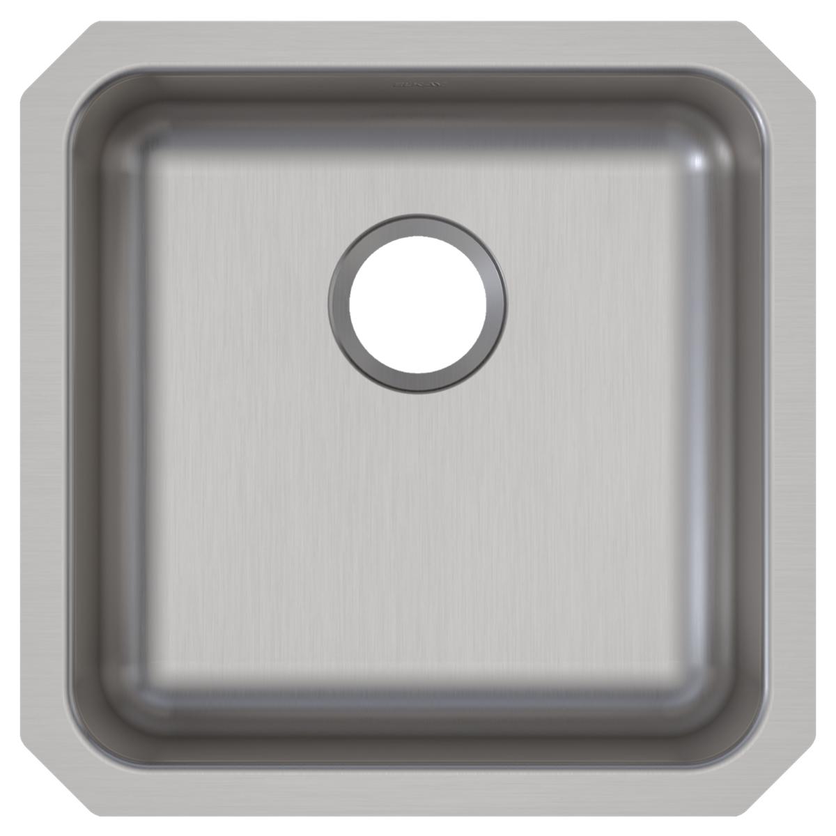 Elkay Lustertone Classic 19" Undermount Stainless Steel ADA Kitchen Sink, Lustrous Satin, 18 Gauge, ELUHAD161655
