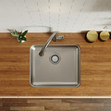 Elkay Lustertone Classic 22" Undermount Stainless Steel ADA Kitchen Sink, Lustrous Satin, 18 Gauge, ELUHAD191650