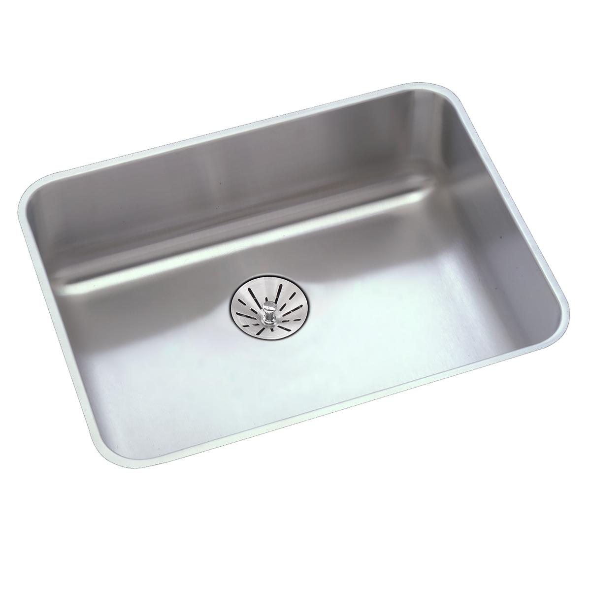 Elkay Lustertone Classic 22" Undermount Stainless Steel ADA Kitchen Sink, Lustrous Satin, 18 Gauge, ELUHAD191655PD