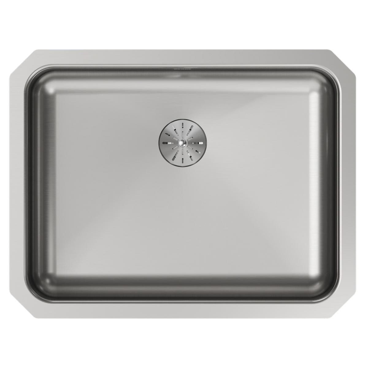Elkay Lustertone Classic 24" Undermount Stainless Steel ADA Kitchen Sink, Lustrous Satin, 18 Gauge, ELUHAD211555PD