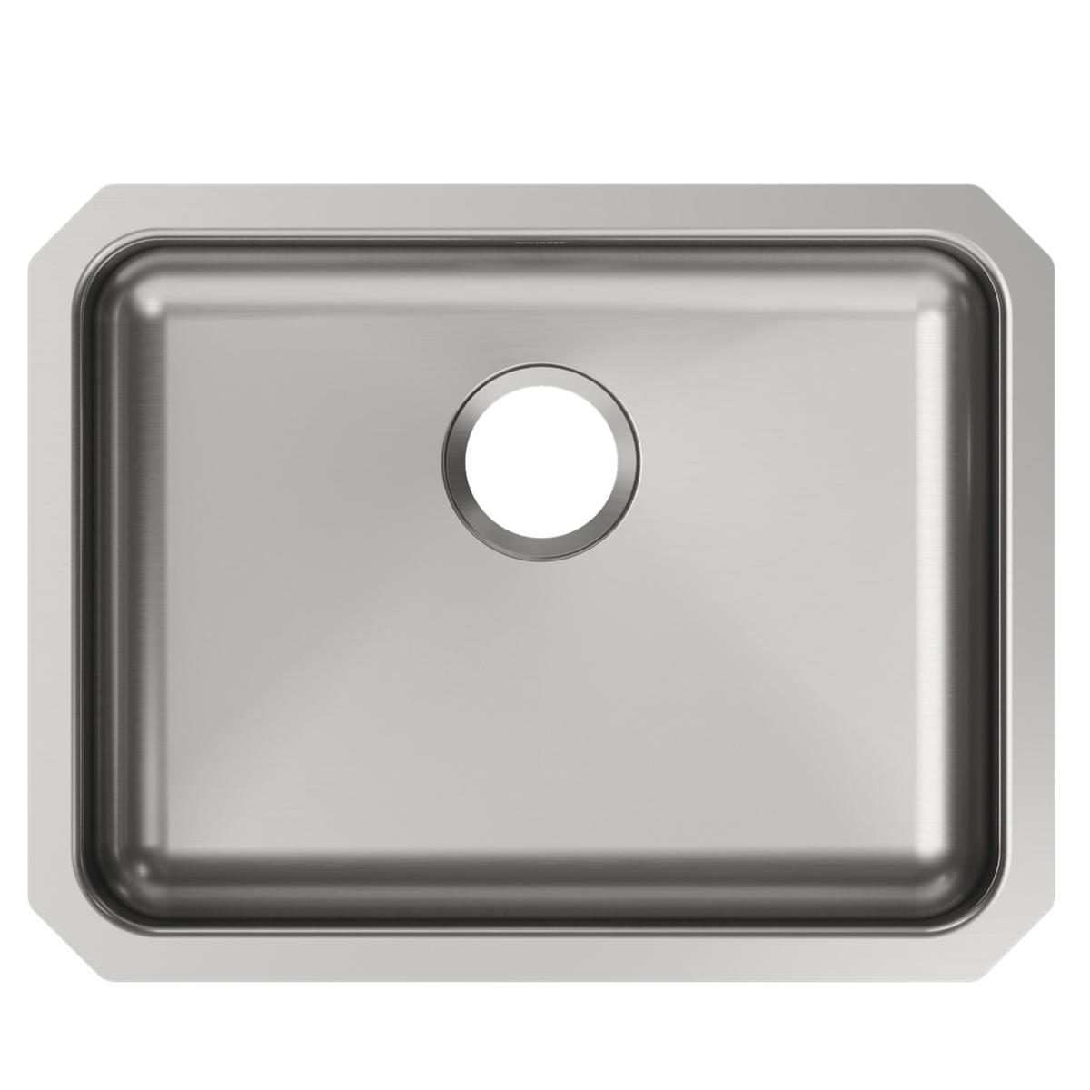 Elkay Lustertone Classic 24" Undermount Stainless Steel ADA Kitchen Sink, Single Bowl, Lustrous Satin, 18 Gauge, ELUHAD211555