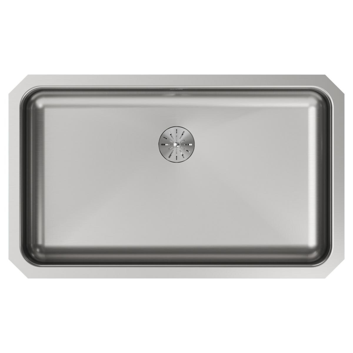 Elkay Lustertone Classic 31" Undermount Stainless Steel ADA Kitchen Sink, Lustrous Satin, 18 Gauge, ELUHAD281655PD