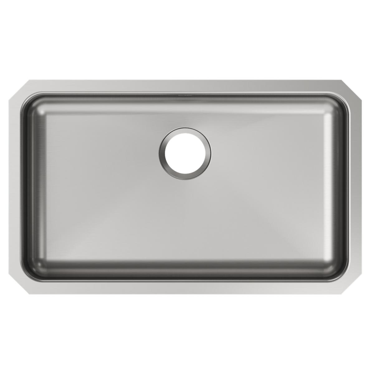 Elkay Lustertone Classic 31" Undermount Stainless Steel ADA Kitchen Sink, Lustrous Satin, 18 Gauge, ELUHAD281655