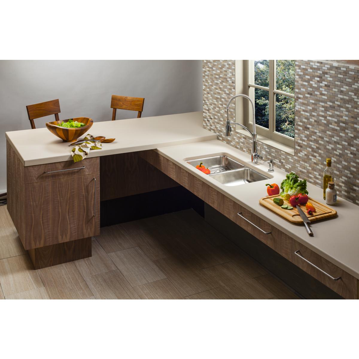 Elkay Lustertone Classic 31" Undermount Stainless Steel ADA Kitchen Sink, 50/50 Double Bowl, Lustrous Satin, 18 Gauge, ELUHAD311850