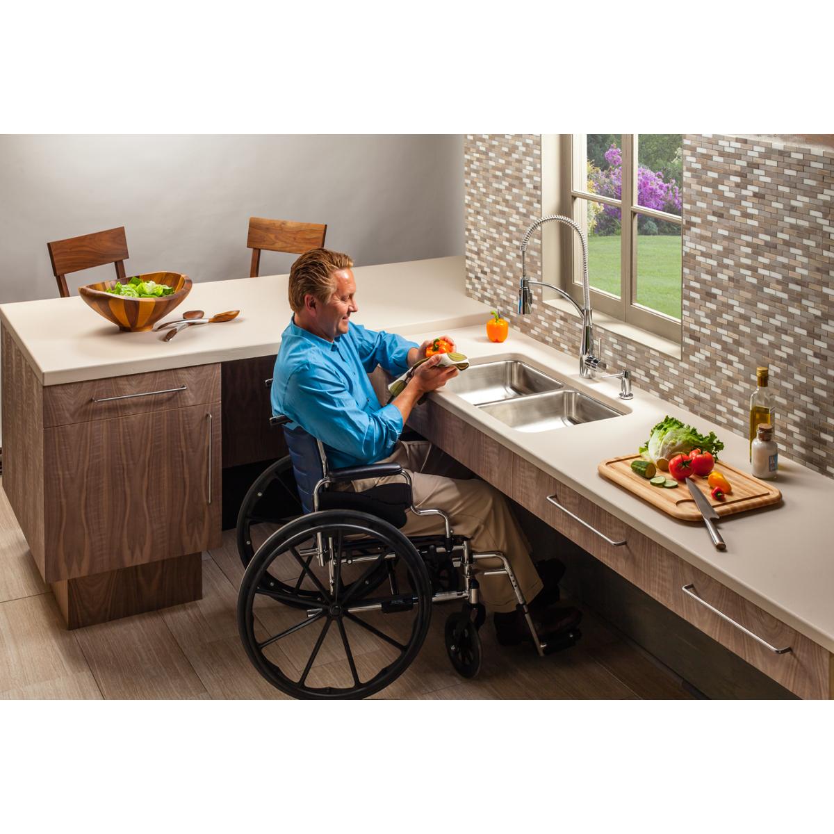 Elkay Lustertone Classic 31" Undermount Stainless Steel ADA Kitchen Sink, 50/50 Double Bowl, Lustrous Satin, 18 Gauge, ELUHAD311850