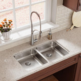 Elkay Lustertone Classic 31" Undermount Stainless Steel ADA Kitchen Sink, 50/50 Double Bowl, Lustrous Satin, 18 Gauge, ELUHAD311855PD