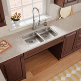 Elkay Lustertone Classic 31" Undermount Stainless Steel ADA Kitchen Sink, 50/50 Double Bowl, Lustrous Satin, 18 Gauge, ELUHAD311855