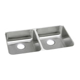 Elkay Lustertone Classic 36" Undermount Stainless Steel ADA Kitchen Sink, 50/50 Double Bowl, Lustrous Satin, 18 Gauge, ELUHAD361845