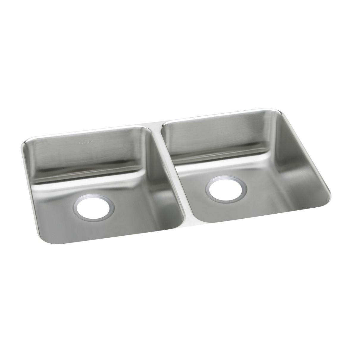 Elkay Lustertone Classic 36" Undermount Stainless Steel ADA Kitchen Sink, 50/50 Double Bowl, Lustrous Satin, 18 Gauge, ELUHAD361855