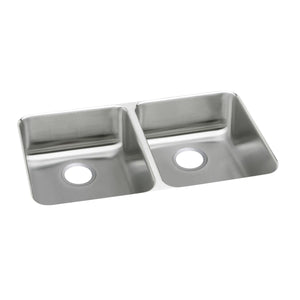 Alternate Image for Elkay Lustertone Classic 36" Undermount Stainless Steel ADA Kitchen Sink, 50/50 Double Bowl, Lustrous Satin, 18 Gauge, ELUHAD361855