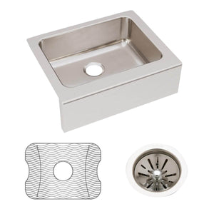Alternate Image for Elkay Lustertone Classic 25" Stainless Steel Farmhouse Sink Kit, Lustrous Satin, 18 Gauge, ELUHF2520DBG