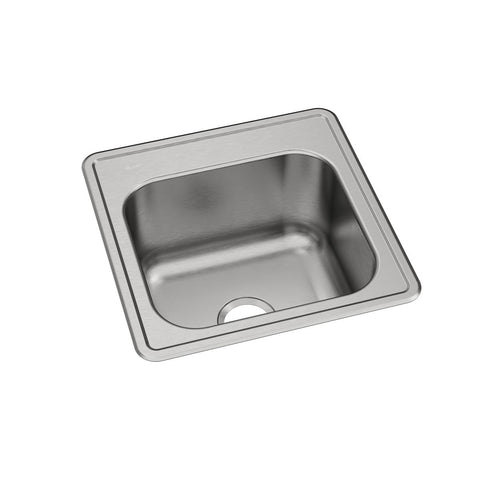 Elkay Celebrity 20" Drop In/Topmount Stainless Steel Laundry/Utility Sink, Brushed Satin, No Faucet Hole, ESE2020100