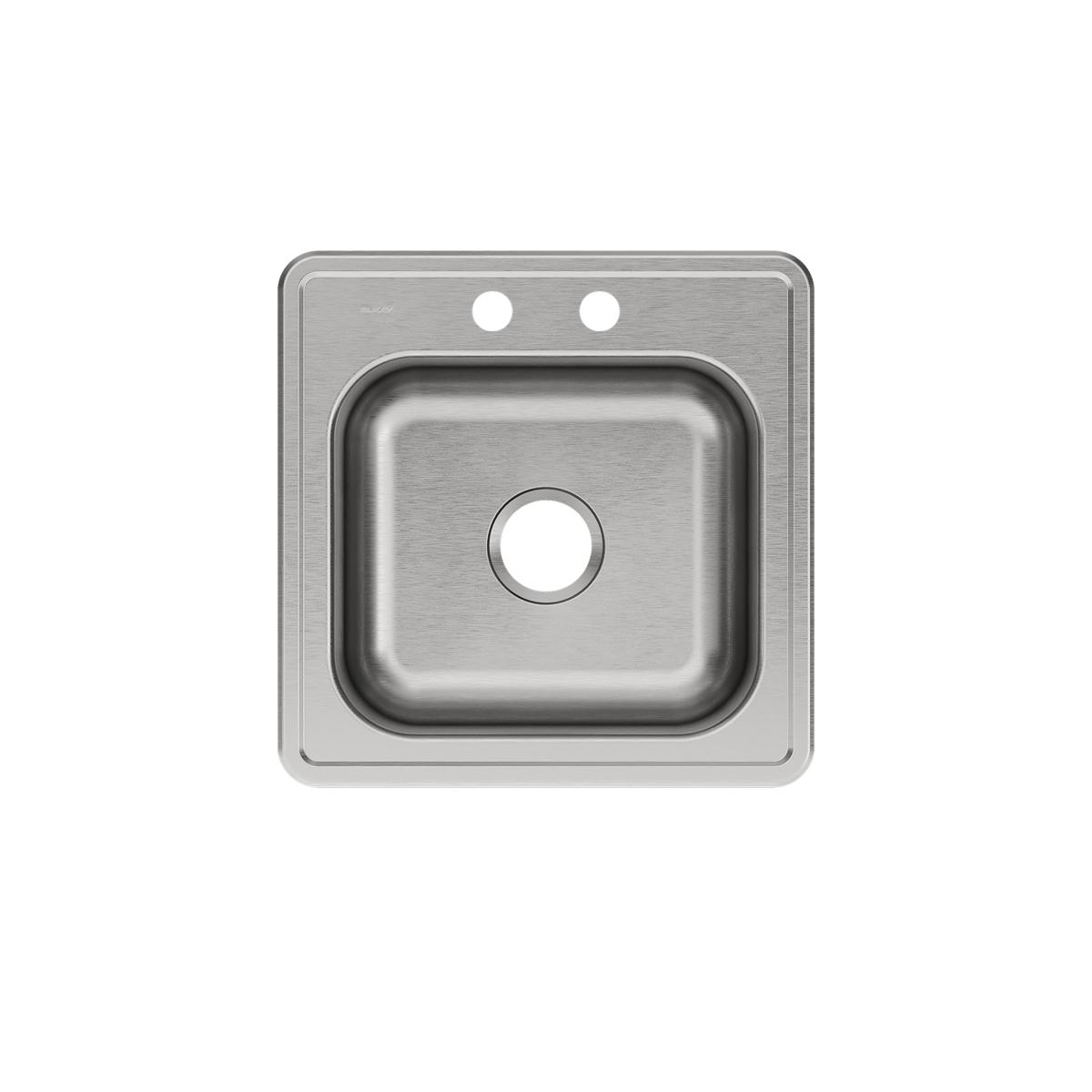 Elkay Celebrity 20" Drop In/Topmount Stainless Steel Laundry/Utility Sink, Brushed Satin, 2 Faucet Holes, ESE2020102