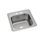 Elkay Celebrity 20" Drop In/Topmount Stainless Steel Laundry/Utility Sink, Brushed Satin, 2 Faucet Holes, ESE2020102