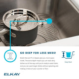 Elkay Lustertone Classic 43" Drop In/Topmount Stainless Steel Kitchen Sink, 50/50 Double Bowl, Lustrous Satin, 5 Faucet Holes, DLR4322125