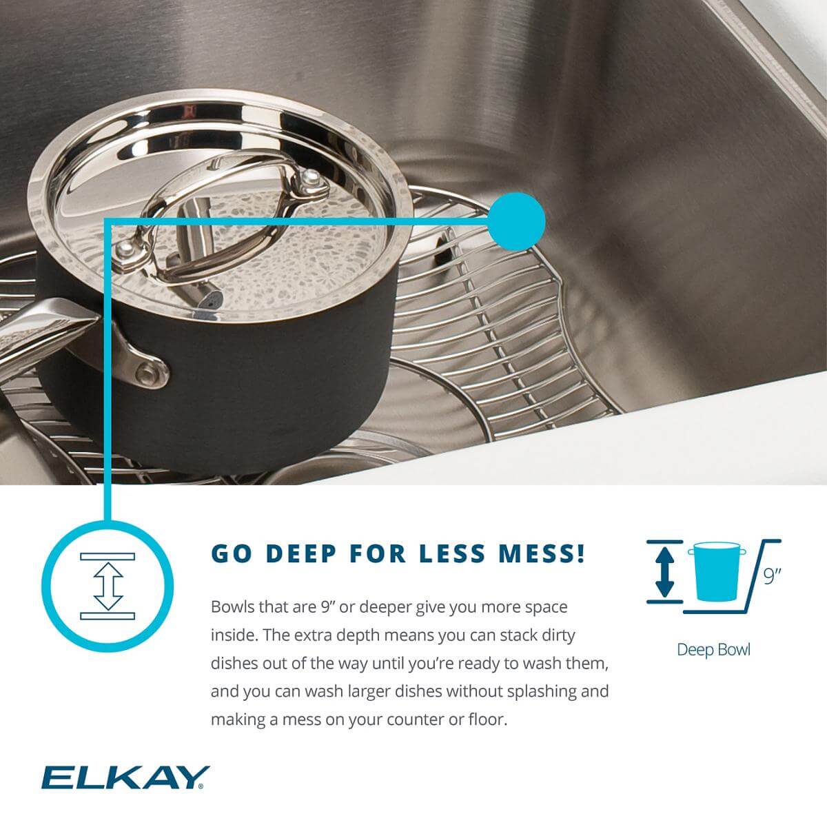 Elkay Lustertone Classic 33" Stainless Steel Farmhouse Sink, 50/50 Double Bowl, Lustrous Satin, No Faucet Hole, ELUHF332010