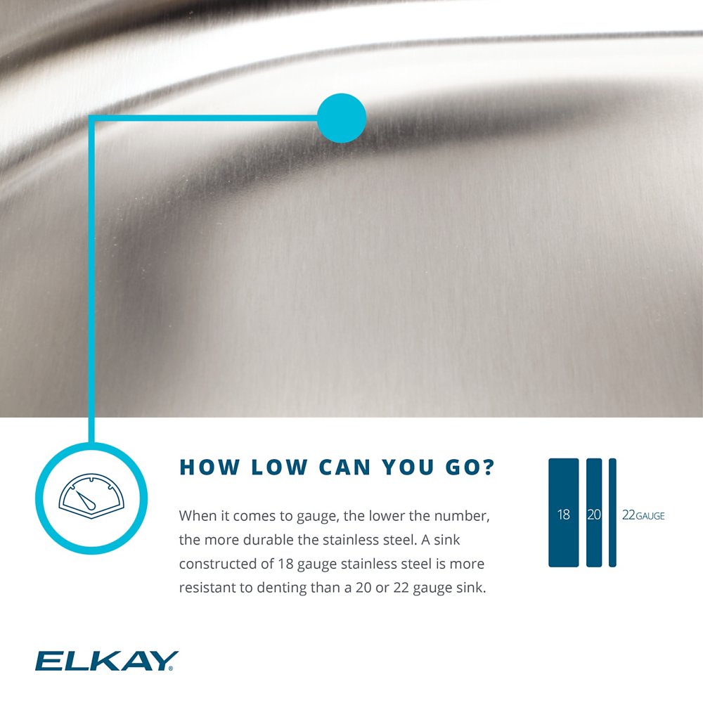 Elkay Lustertone 43" Stainless Steel Kitchen Sink with Drainboard, 4 faucet holes, 18 Gauge, Lustertone Classic, ILR4322L4