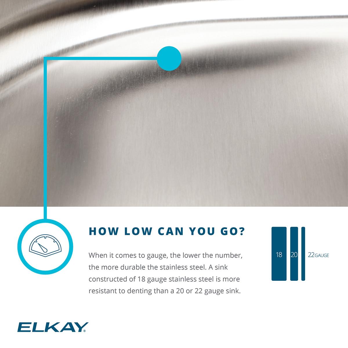 Elkay Celebrity 25" Drop In/Topmount Stainless Steel ADA Kitchen Sink, Brushed Satin, 2 Faucet Holes, GECR2521R2
