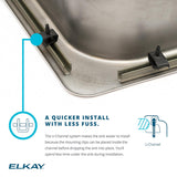 Elkay Lustertone Classic 22" Drop In/Topmount Stainless Steel Kitchen Sink, Lustrous Satin, 1 Faucet Hole, DLR2222121