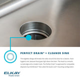 Elkay Lustertone Classic 17" Drop In/Topmount Stainless Steel Kitchen Sink, Lustrous Satin, No Faucet Hole, DLR172210PD0