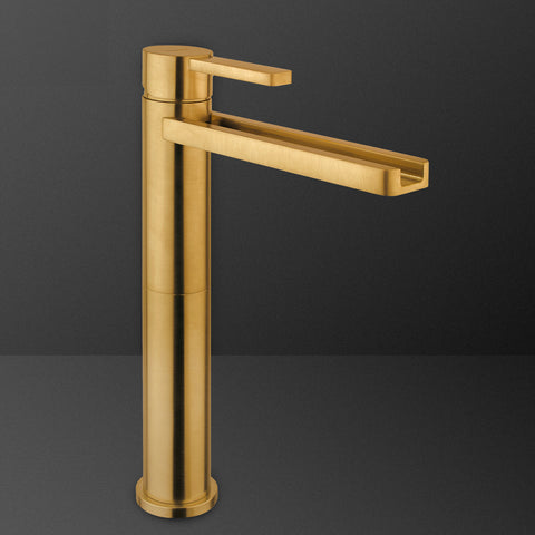 MaestroBath 1.2 GPM Flusso Luxury Waterfall ADA Bathroom Faucet, Brushed Gold, Lead-Free Brass, FAU-FLS-BGL