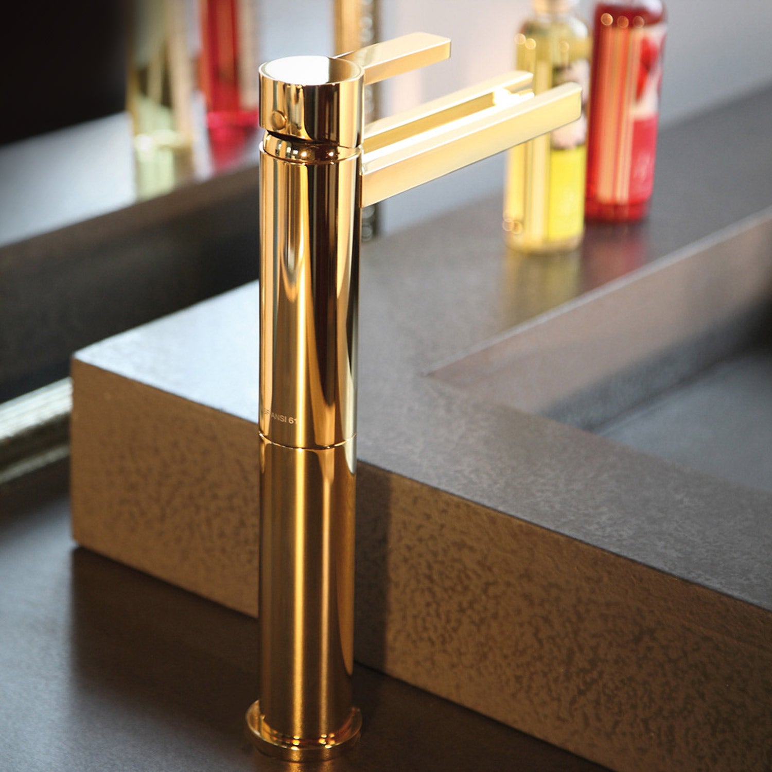 MaestroBath 1.2 GPM Flusso Luxury Waterfall ADA Bathroom Faucet, Polished Gold, Lead-Free Brass, FAU-FLS-PGL