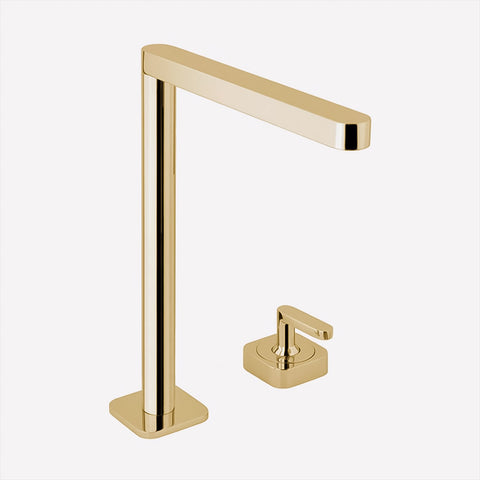 MaestroBath 1.2 GPM Ninfea Luxury Single Handle ADA Bathroom Sink Faucet, Polished Gold, High, Lead-Free Brass, FAU-NIH-PGL