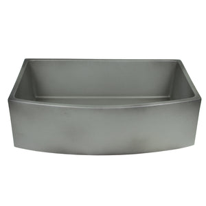 Nantucket Sinks Vineyard 33" Fireclay Farmhouse Sink with Accessories, Concrete, FCFS3320CA-C
