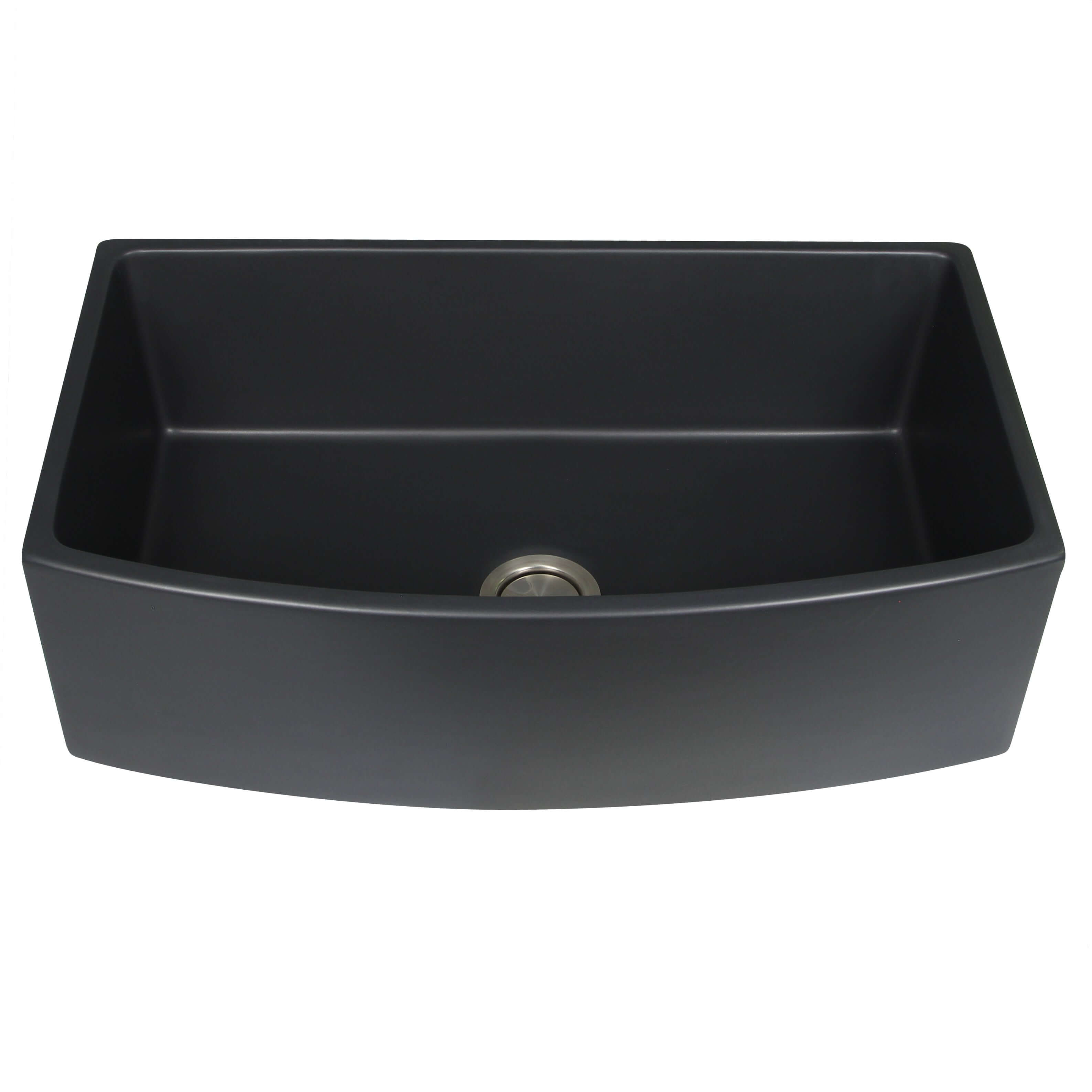 Nantucket Sinks Vineyard 33" Fireclay Farmhouse Sink with Accessories, Matte Black, FCFS3320CA-MB