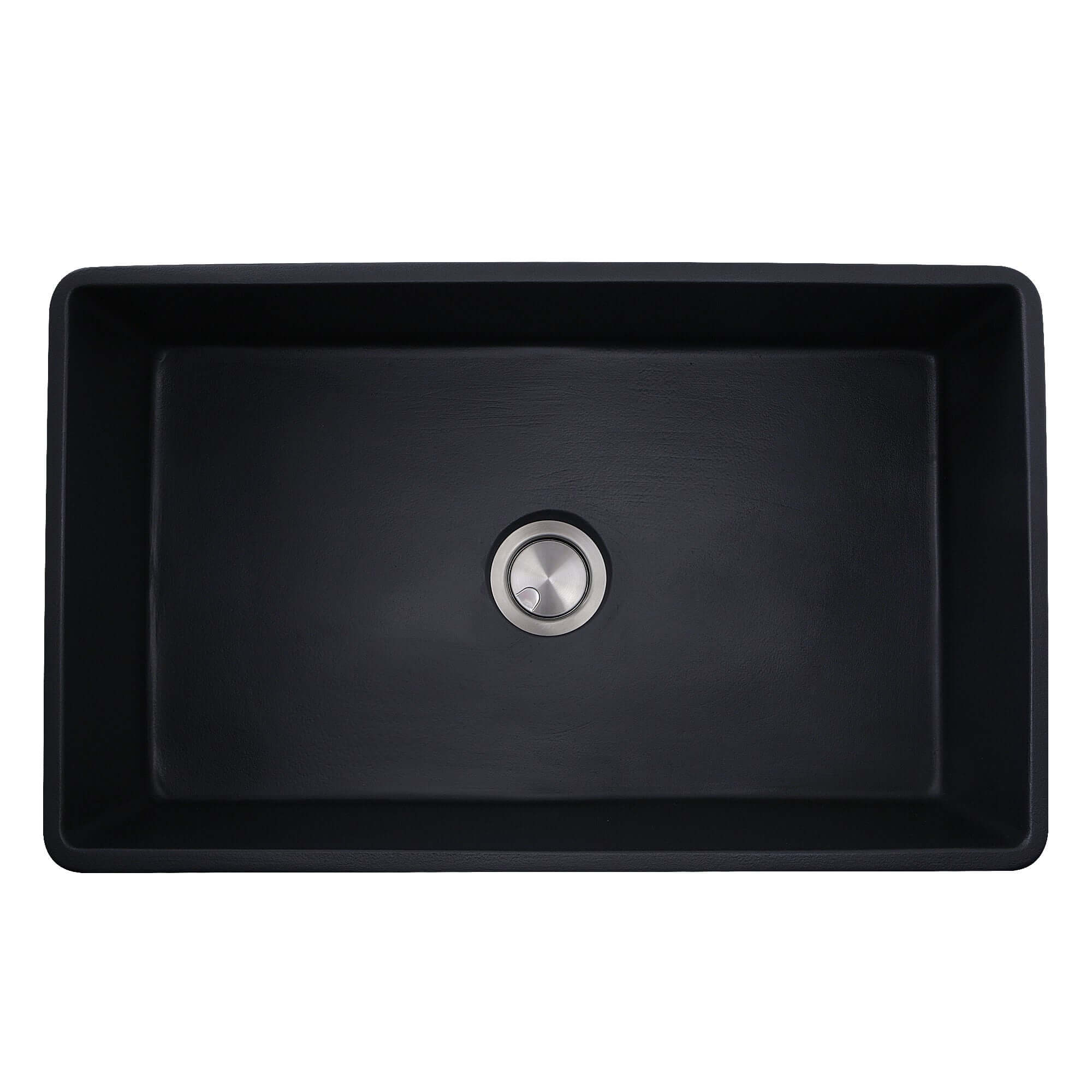 Nantucket Sinks Vineyard 33" Fireclay Farmhouse Sink with Accessories, Matte Black, FCFS3320S-MatteBlack