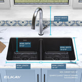 Elkay Quartz Classic 33" Undermount Quartz Kitchen Sink Kit with Faucet, 50/50 Double Bowl, Black, ELGU3322BK0FLC