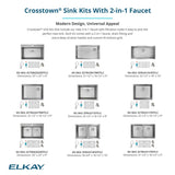 Elkay Crosstown 32" Undermount Stainless Steel Kitchen Sink Kit with Faucet, Single Bowl 18 Gauge, ECTRU30179RTFLC