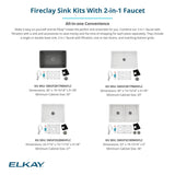 Elkay 30" Fireclay Farmhouse Sink Kit with Faucet, Single Bowl Matte Gray, SWUF28179MGFLC