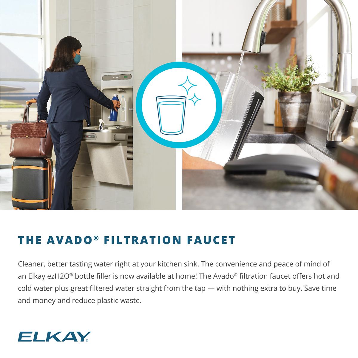 Elkay Quartz Classic 25" Drop In/Topmount Quartz Kitchen Sink Kit with Faucet, Single Bowl Greystone, 5 Pre-scored Faucet Holes, ELG2522GS0FLC