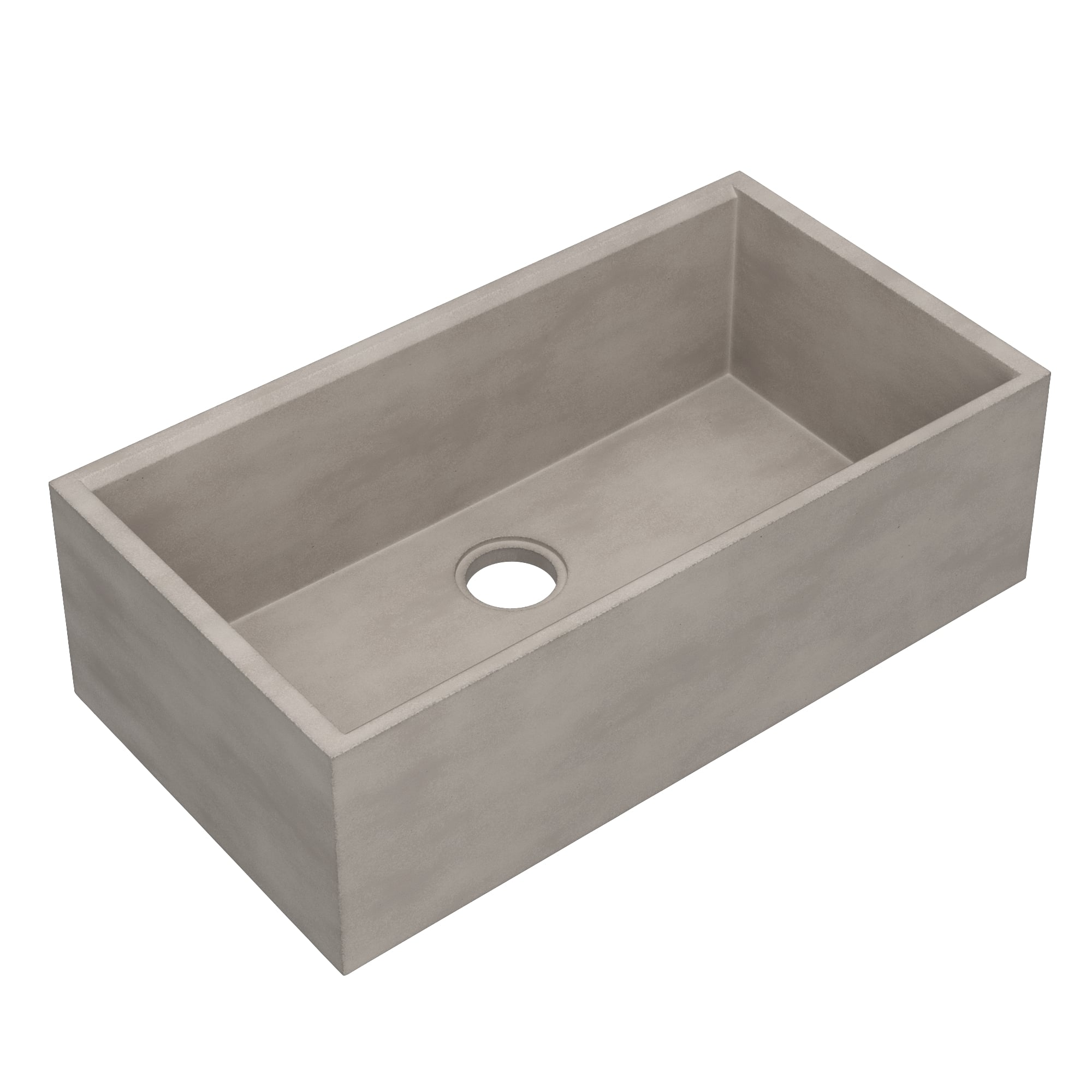 Native Trails Concierge 33" NativeStone Concrete Workstation Farmhouse Kitchen Sink, Ash, NSKG3318-A Product Image