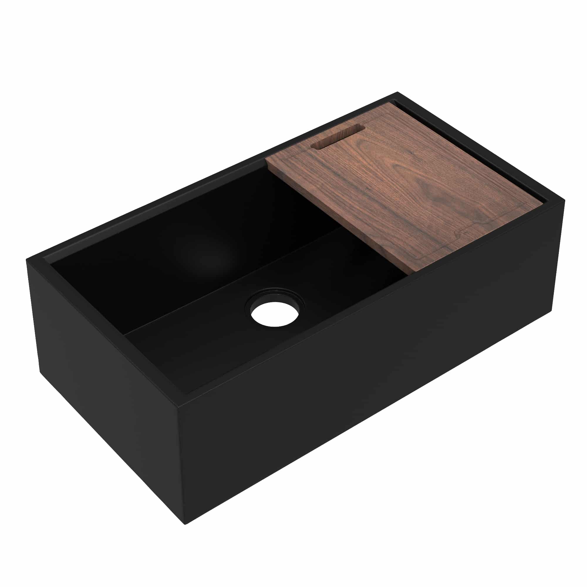 Native Trails Concierge 33" NativeStone Concrete Workstation Farmhouse Kitchen Sink, Charcoal, NSKG3318-C Product Image