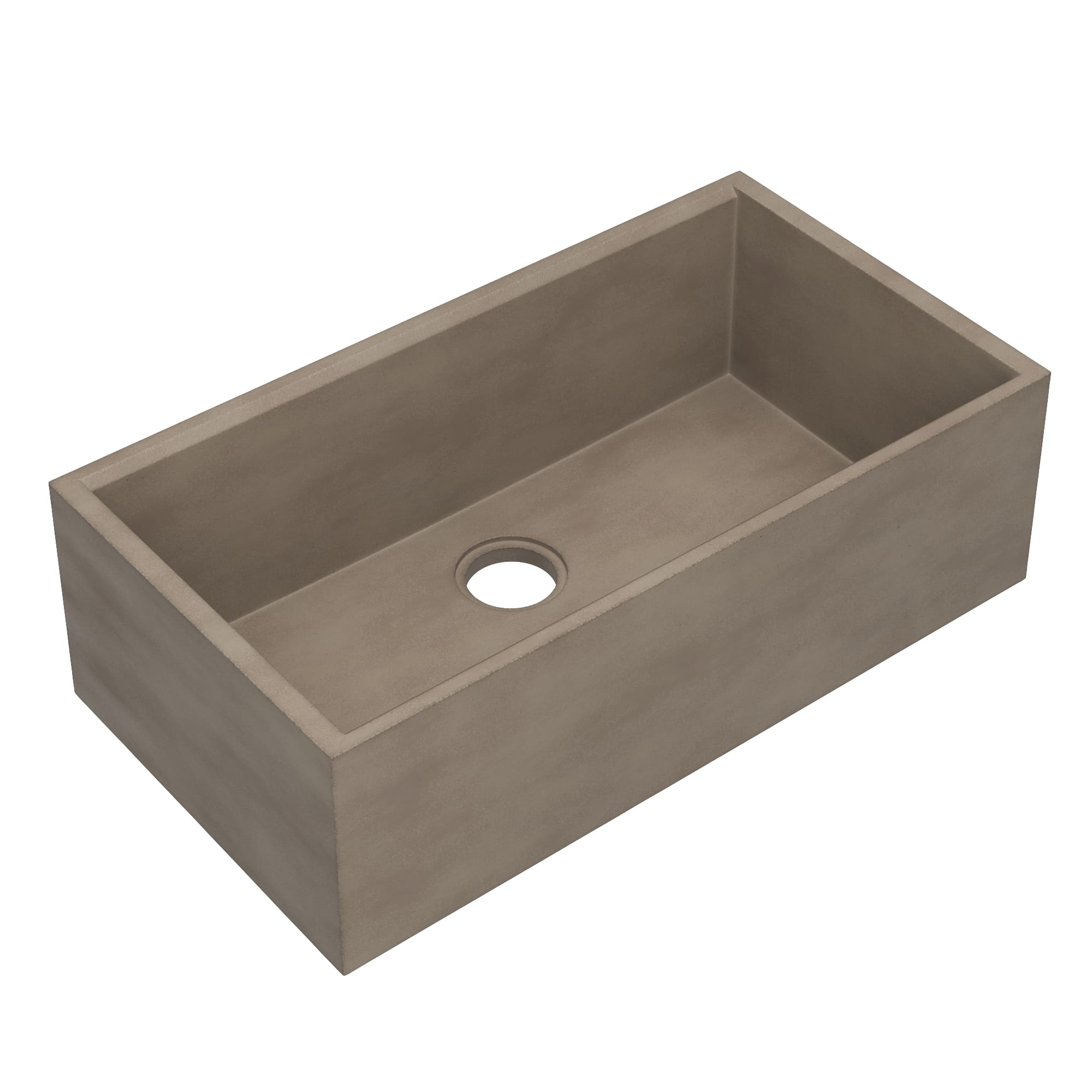 Native Trails Concierge 33" NativeStone Concrete Workstation Farmhouse Kitchen Sink, Earth, NSKG3318-E