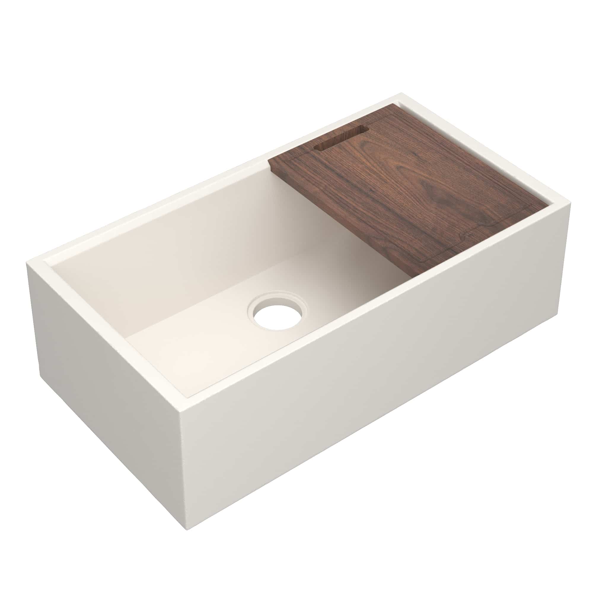 Native Trails Concierge 33" NativeStone Concrete Workstation Farmhouse Kitchen Sink, Pearl, NSKG3318-P Product Image