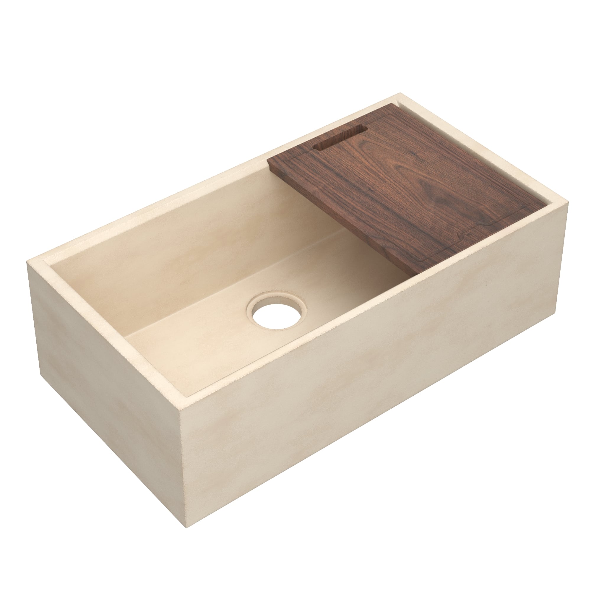 Native Trails Concierge 33" NativeStone Concrete Workstation Farmhouse Kitchen Sink, Sand, NSKG3318-D Product Image