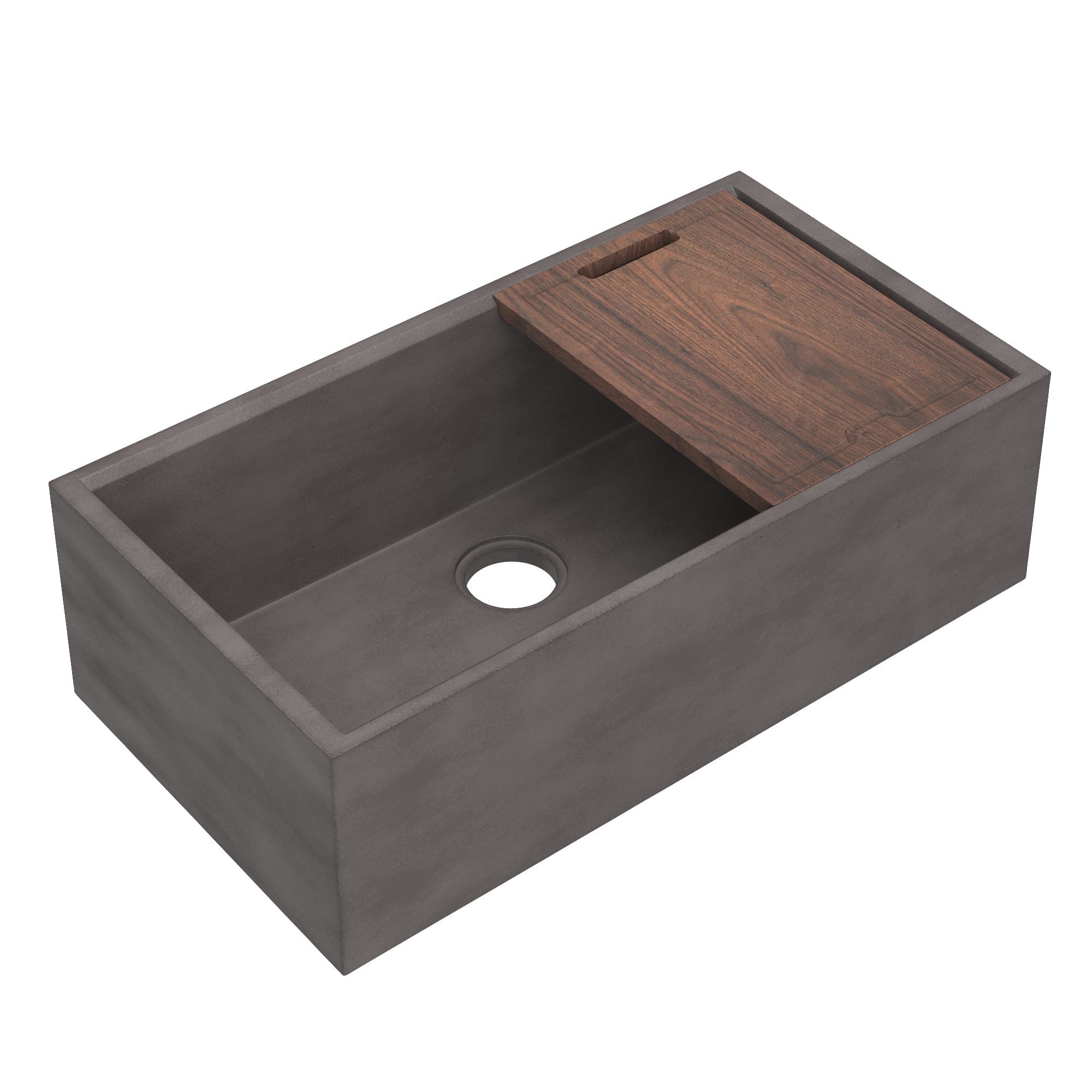 Native Trails Concierge 33" NativeStone Concrete Workstation Farmhouse Kitchen Sink, Slate, NSKG3318-S Product Image