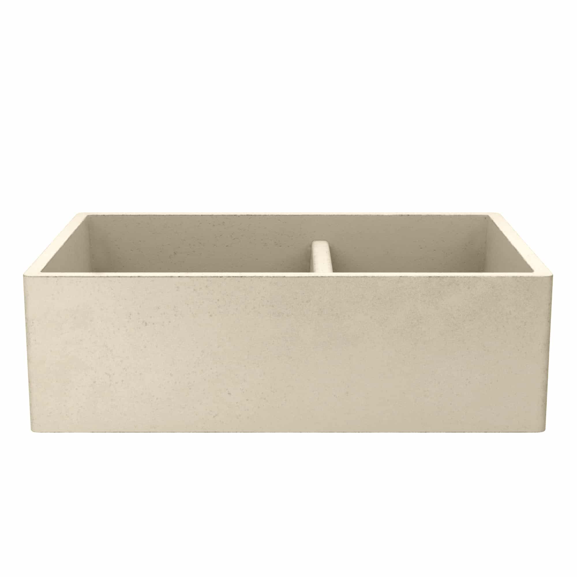 Native Trails 33" NativeStone Concrete Farmhouse Sink, 60/40 Double Bowl, Sand, NSKD3321-D Product Image