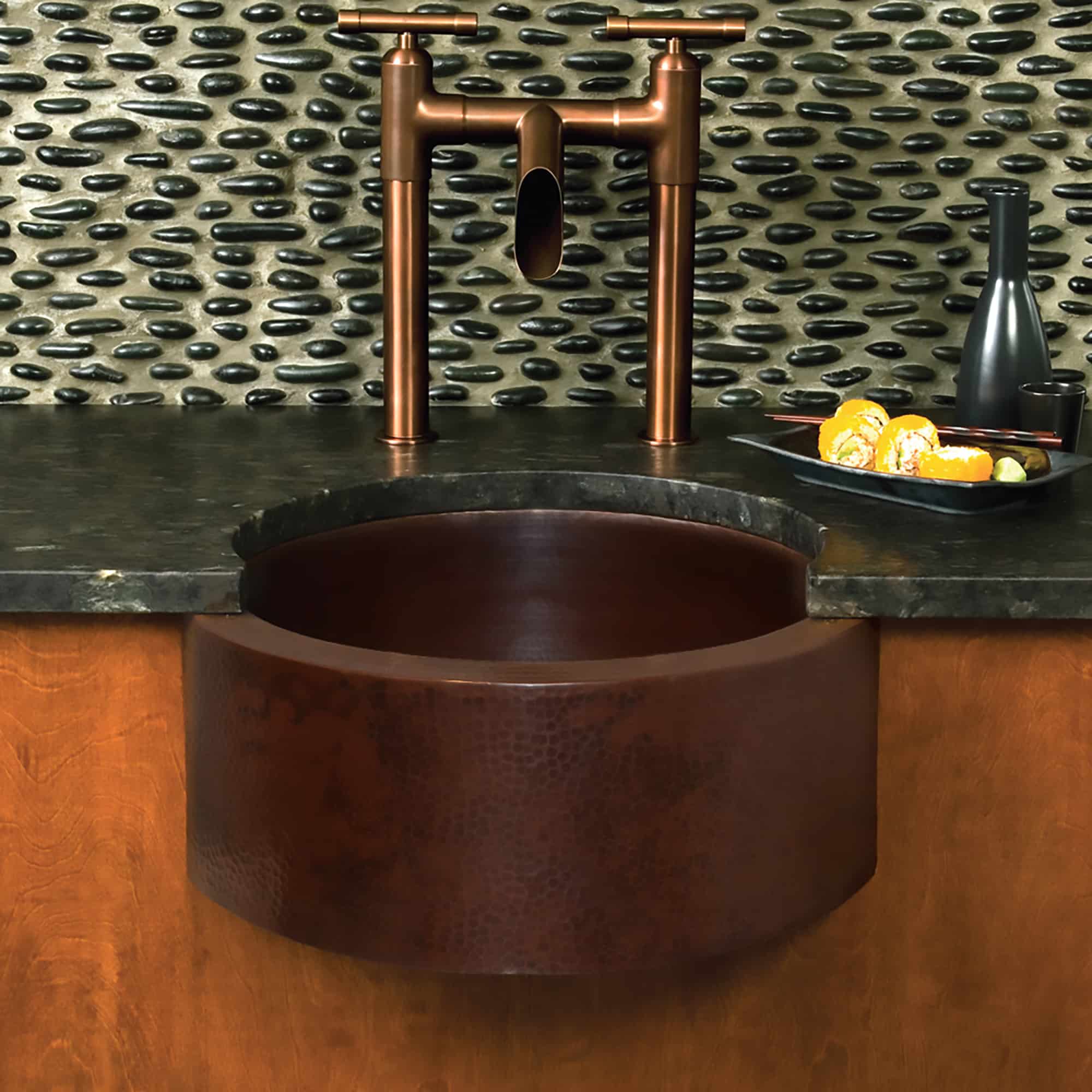 Native Trails Fiesta 19" Copper Farmhouse Sink, Antique Copper, CPS214