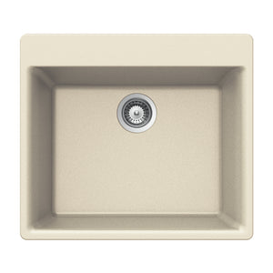 Alternate Image for Houzer Quartztone 24 inch Linen Granite Composite Drop-in Topmount Single Bowl Kitchen Sink - G-100 LINEN